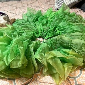 Square dance slip lime 3 layered ruffles size small